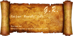 Geier Renátó névjegykártya